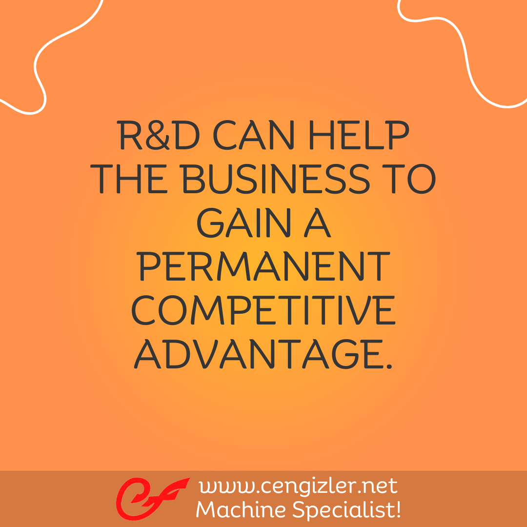5 R&D can help the business to gain a permanent competitive advantage.